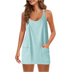 Damen lässiges Nachtkleid mit Taschen R&B
