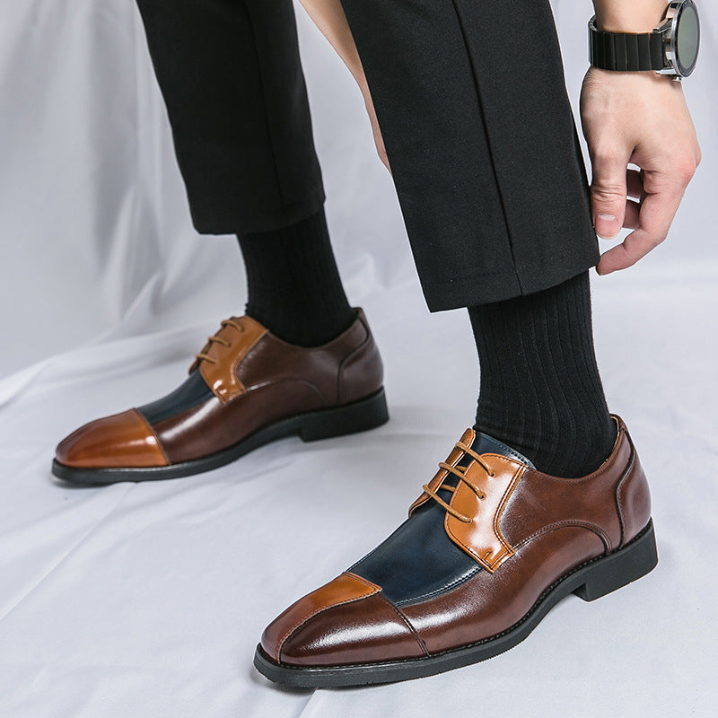 Herren Elegante Schnürschuhe mit zweifarbiger Lederoptik R&B