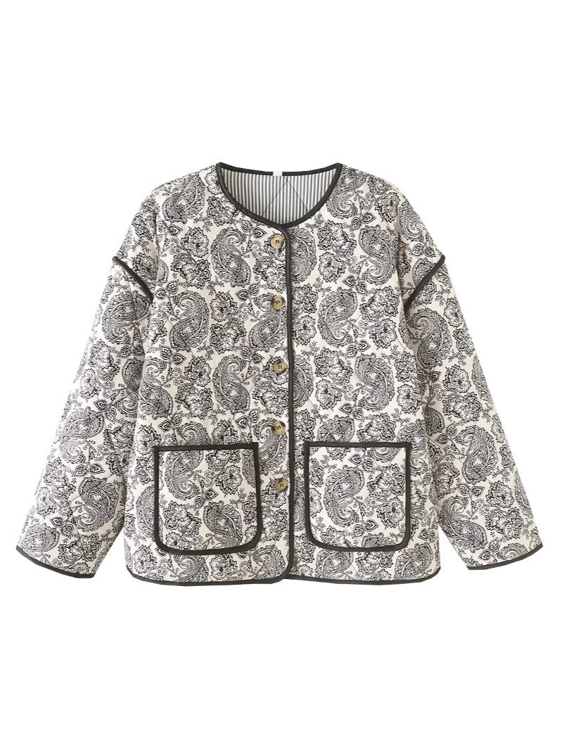 Damen modische Quiltjacke mit einzigartigem Paisleymuster R&B