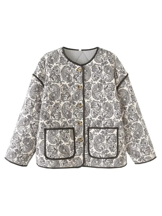 Damen modische Quiltjacke mit einzigartigem Paisleymuster R&B
