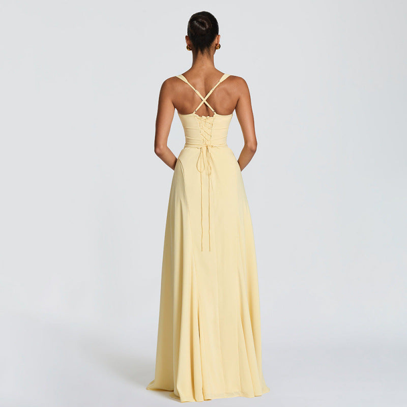 Damen Elegantes Abendkleid mit verführerischem Herzausschnitt und fließendem Schnitt R&B