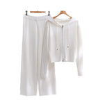 Damen modisches Loungewear-Set mit hohem Kragen und Reißverschluss R&B