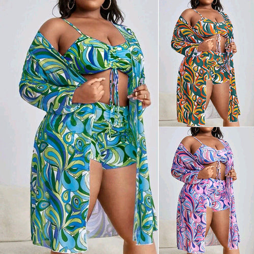 Damen Zweiteiliges Badeset mit durchscheinendem Cover-Up R&B