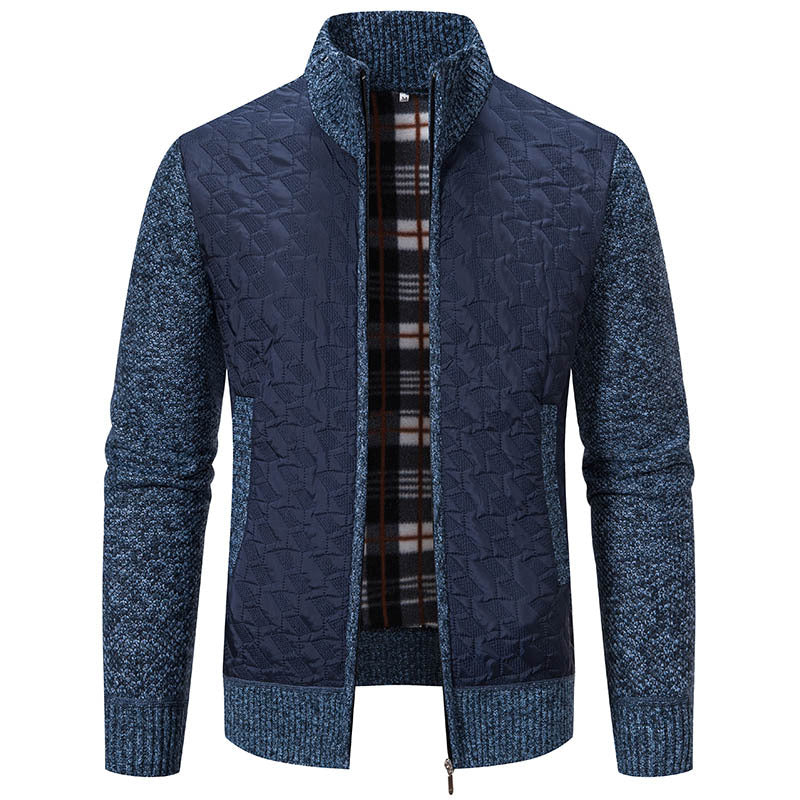 Herren modische Steppjacke mit hohem Kragen und strukturiertem Design