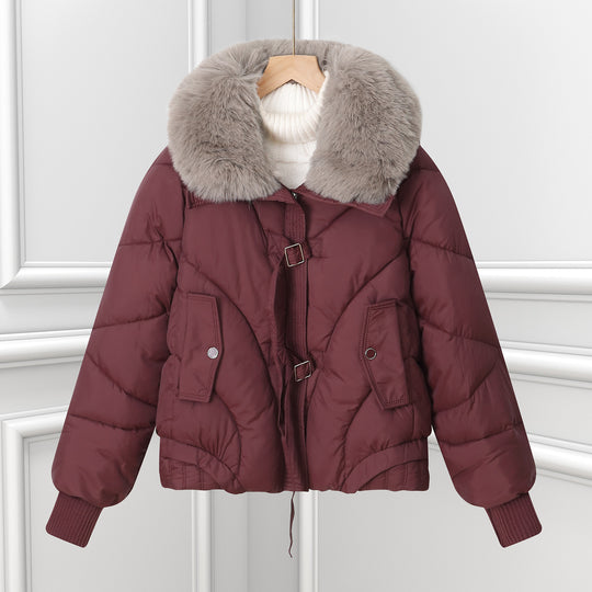 Damen Wattierte Winterjacke mit luxuriösem Kunstfellkragen und praktischen Taschen R&B