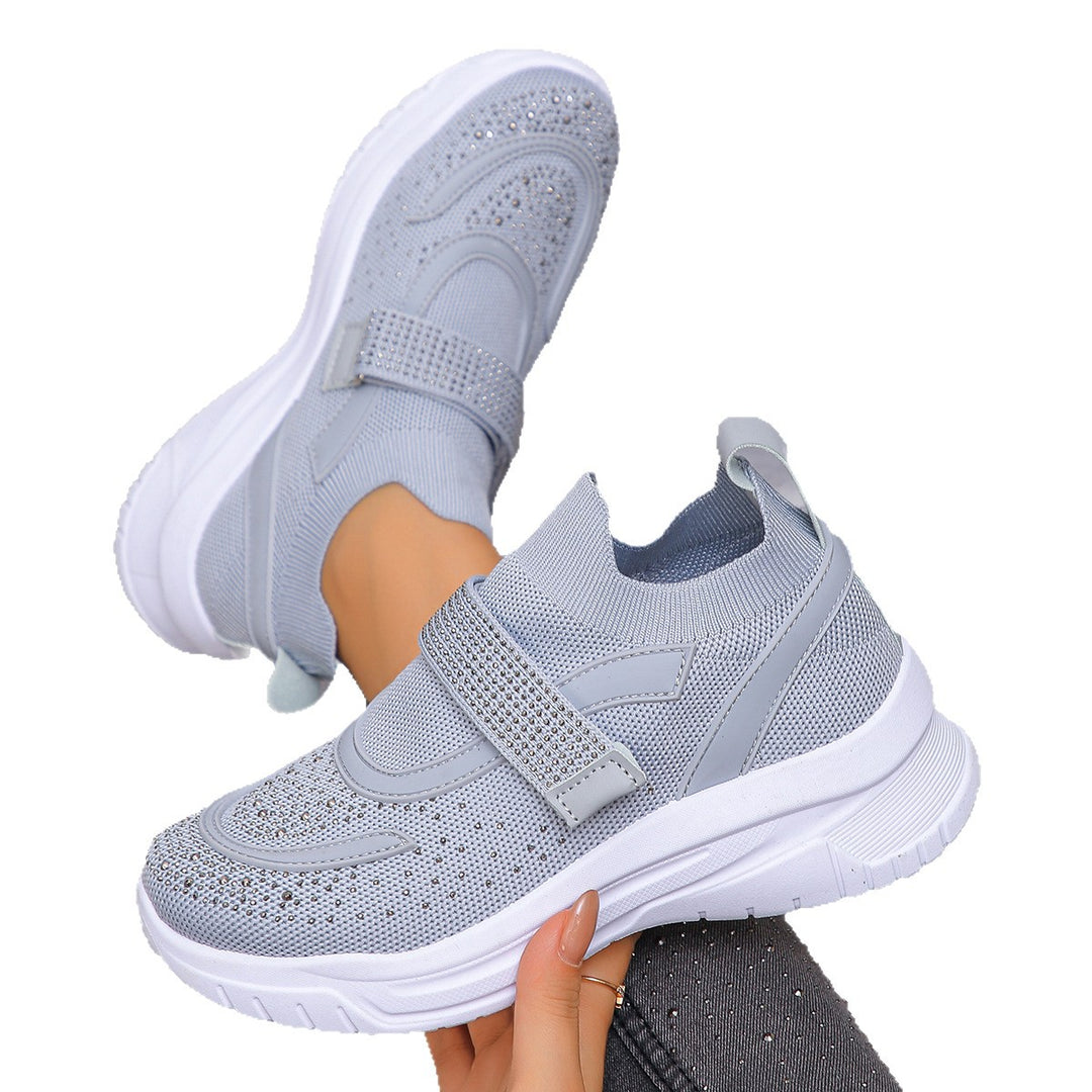 Damen Sportliche Sneakers mit Glitzer-Applikationen R&B