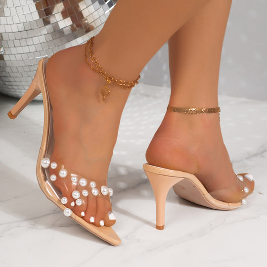 Damen High Heels mit eleganten Perlen-Applikationen R&B