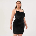 Damen elegantes, figurbetontes Partykleid aus Samt R&B