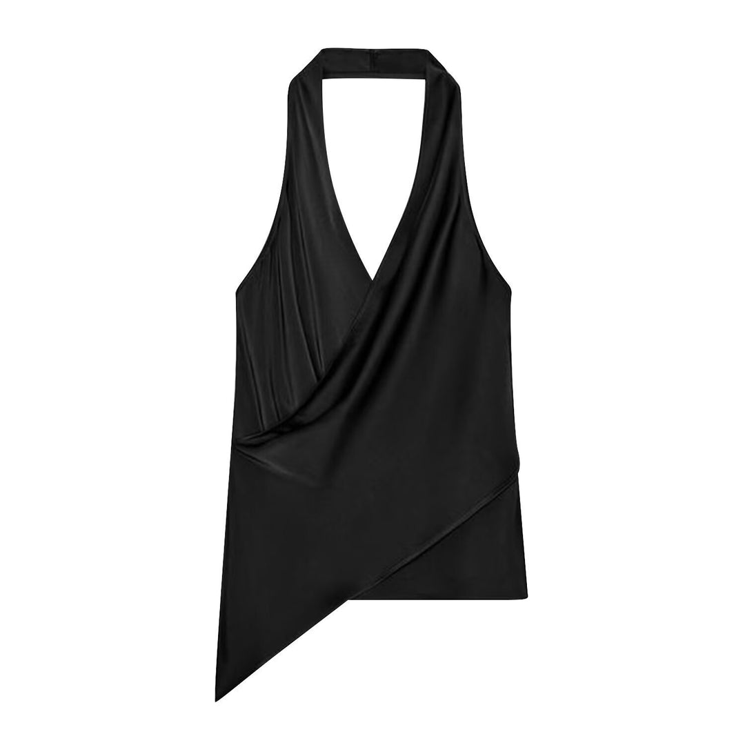 Damen Wickeloberteil aus fließendem Satin mit elegantem Rückenausschnitt R&B