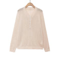 Damen leichter Pullover mit Knopfverschluss R&B