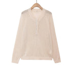 Damen leichter Pullover mit Knopfverschluss R&B