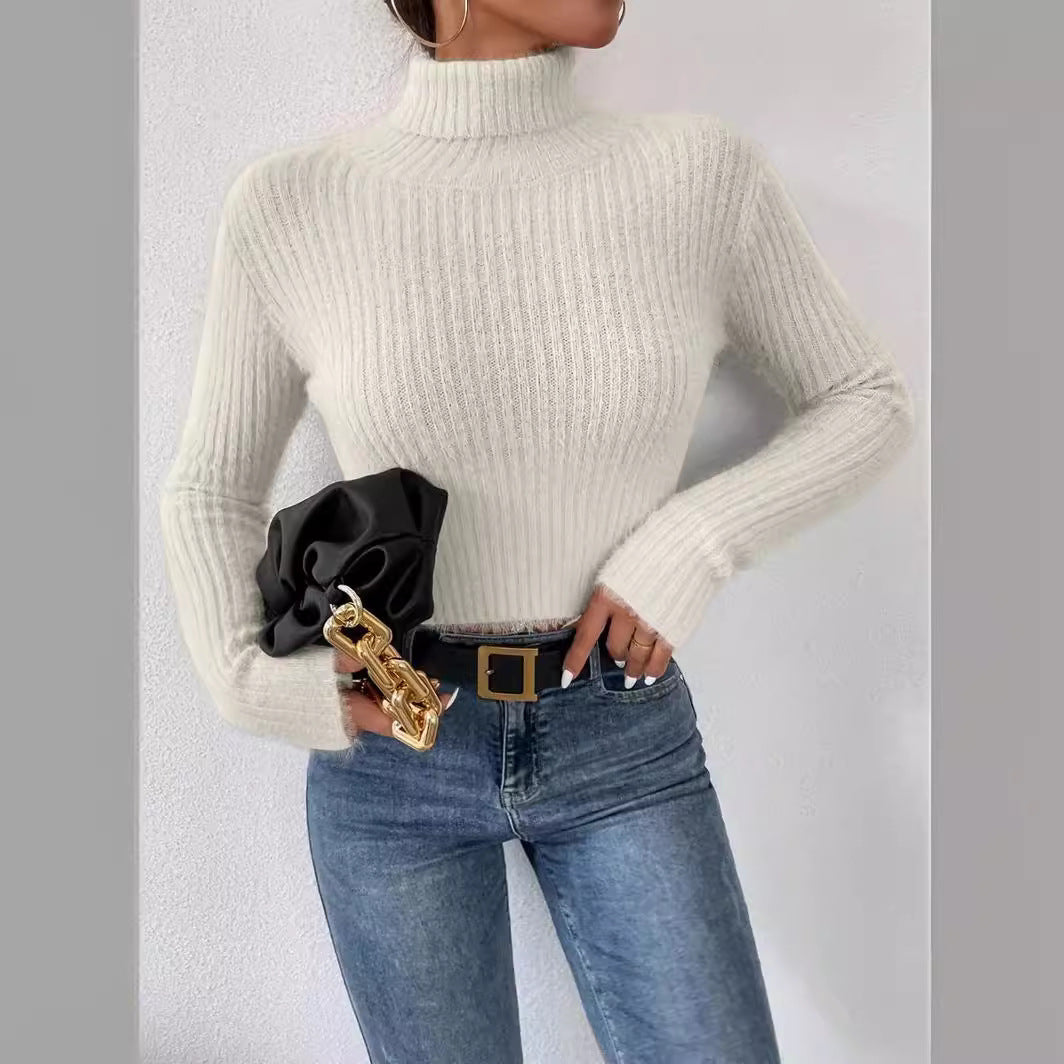 Damen Chic Rollkragenpullover aus feinem Strick R&B