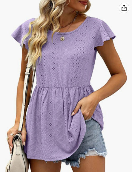 Damen Sommerliches Blusenshirt mit Rüschendetails R&B