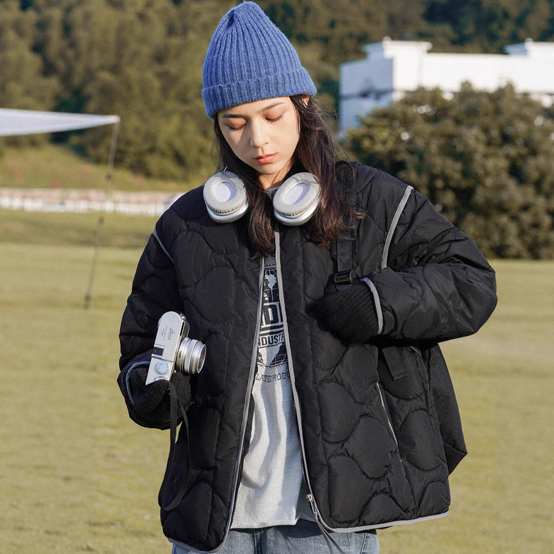 Damen wattierte Freizeitjacke mit gestepptem Design und praktischen Taschen R&B