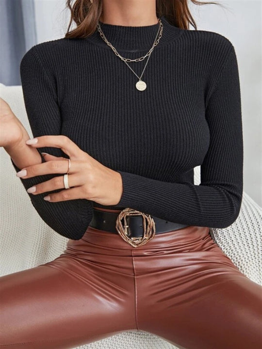 Damen Langarmshirt mit elegantem Rippenmuster R&B