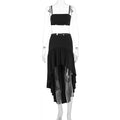 Damen Set aus Crop-Top und asymmetrischem Maxirock R&B
