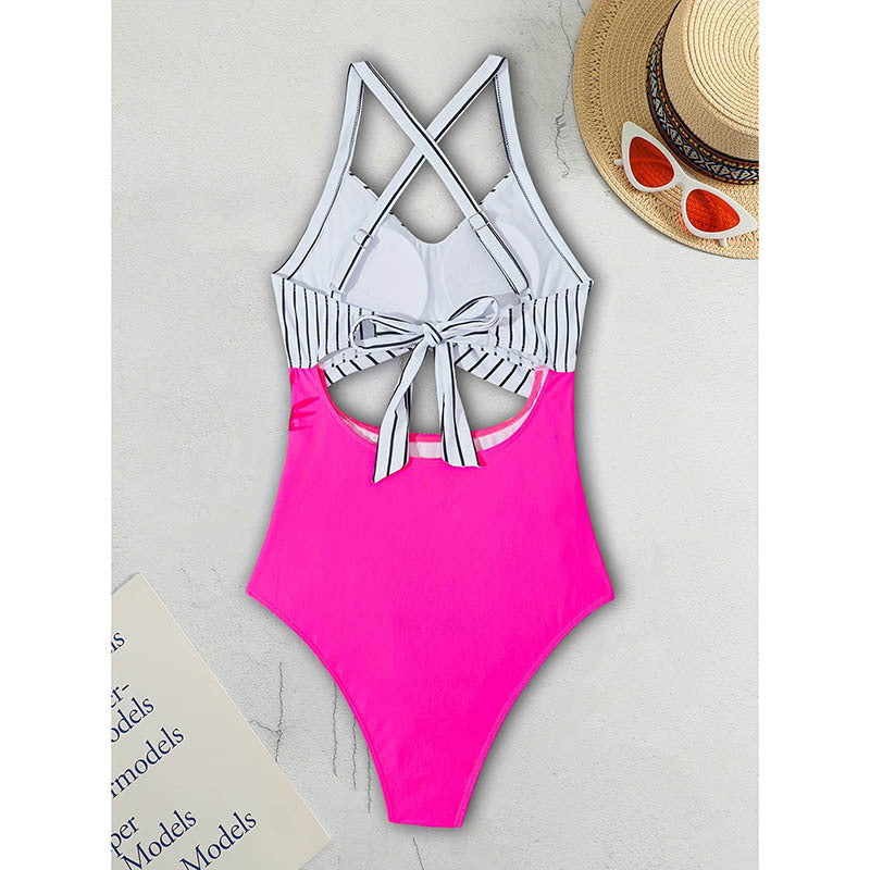 Damen Einteiliger Badeanzug mit elegantem Wickelschnitt