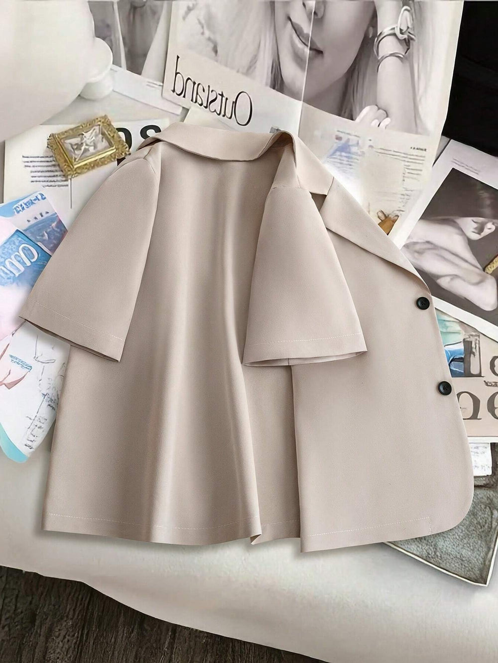 Damen Kurzärmelige Blazerjacke aus leichtem Material R&B