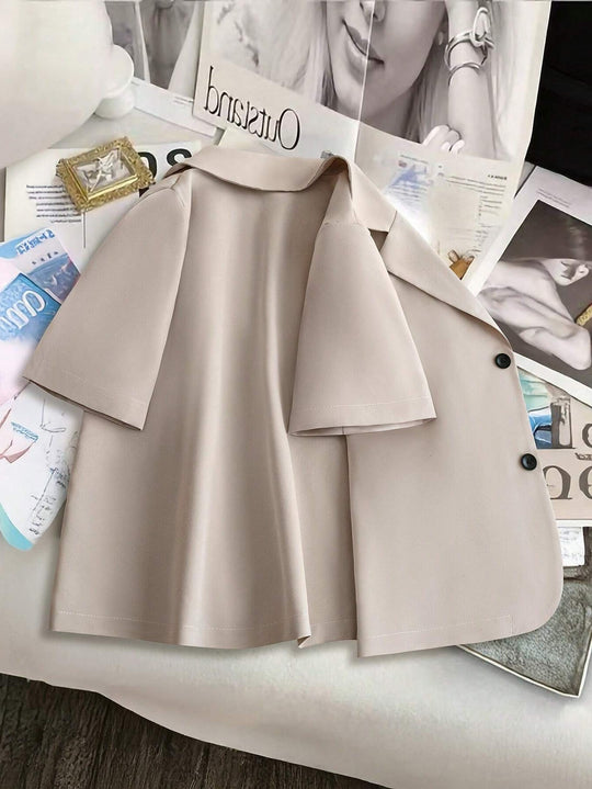 Damen Kurzärmelige Blazerjacke aus leichtem Material R&B