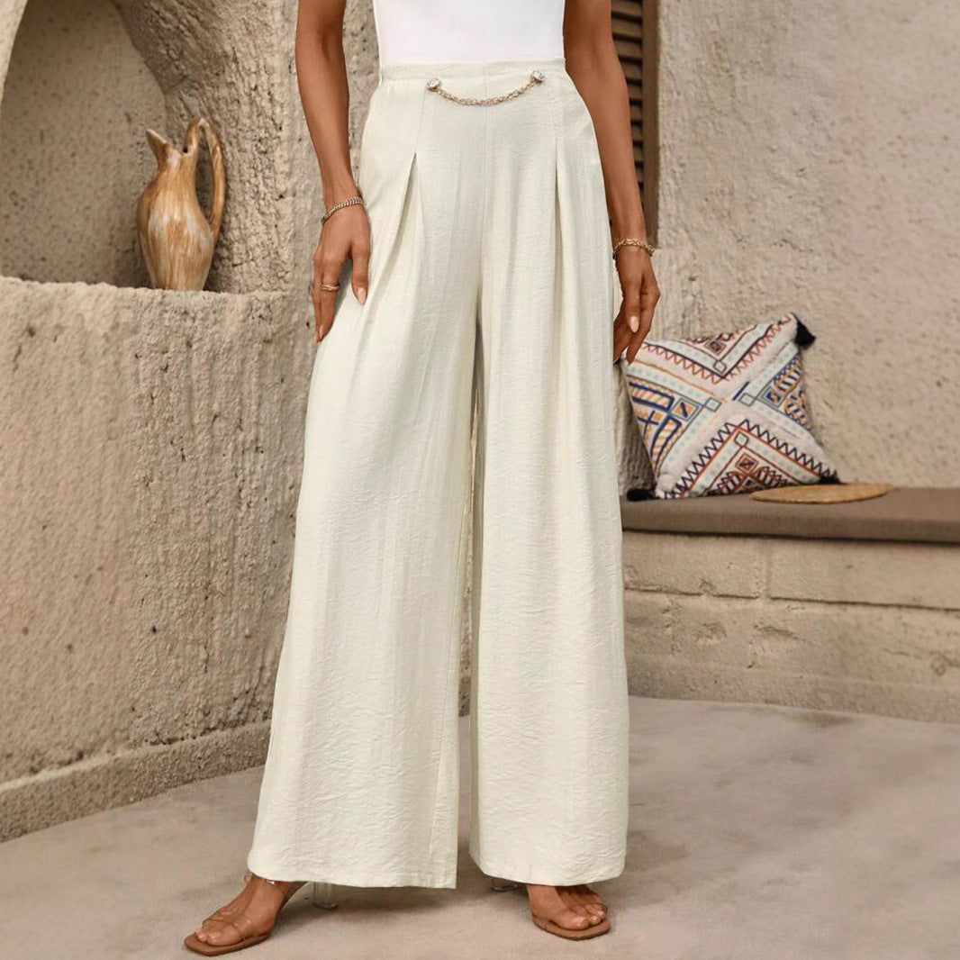 Damen Weit geschnittene Palazzo-Hose mit eleganter Faltenlegung R&B