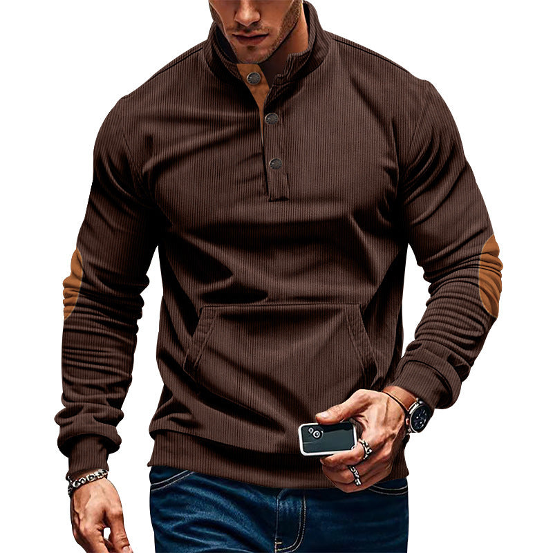 Herren stilvolles Langarm Kapuzenshirt mit modernem Strukturdesign und eleganten Akzenten R&B