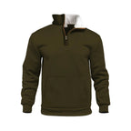 Herren sportlicher Kapuzenpullover mit halbem Reißverschluss und praktischer Kängurutasche R&B