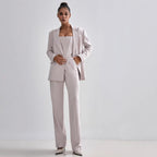 Damen Blazer mit Taillengürtel und schickem Revers R&B