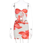 Damen figurbetontes Kleid mit floralem Design und Raffungsdetails R&B