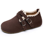 Damen Bequeme Hüttenschuhe mit verstellbaren Riemen und weichem Innenfutter R&B
