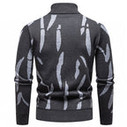 Herren modischer Pullover mit Stehkragen und einzigartigem Muster