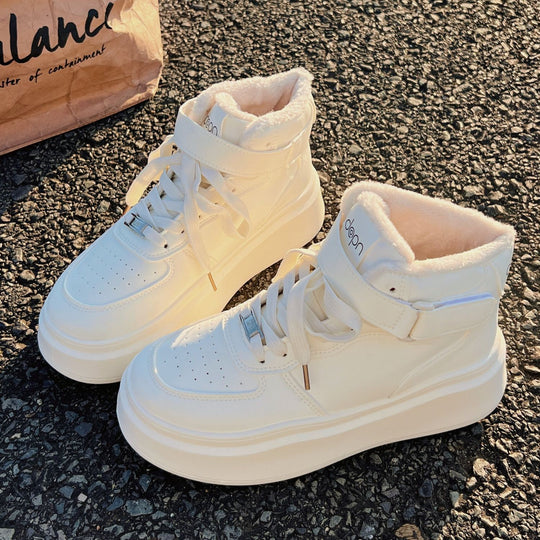 Damen Hohe Winter-Sneaker mit warmem Innenfutter und praktischem Klettverschluss R&B