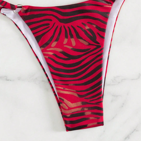 Damen Triangel-Bikini mit trendy Tierdruck R&B