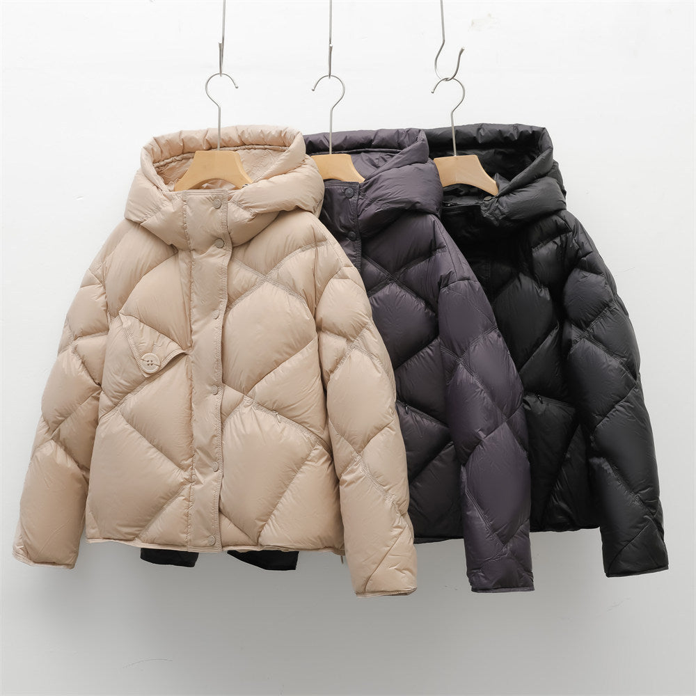 Damen Steppjacke mit abnehmbarer Kapuze R&B