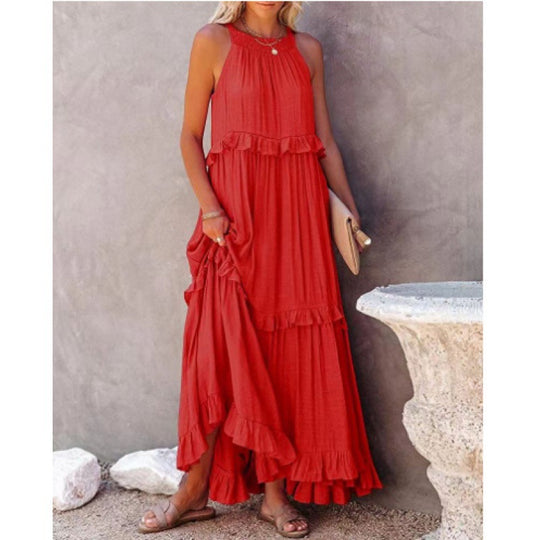 Damen Maxikleid mit voluminösem Rock R&B