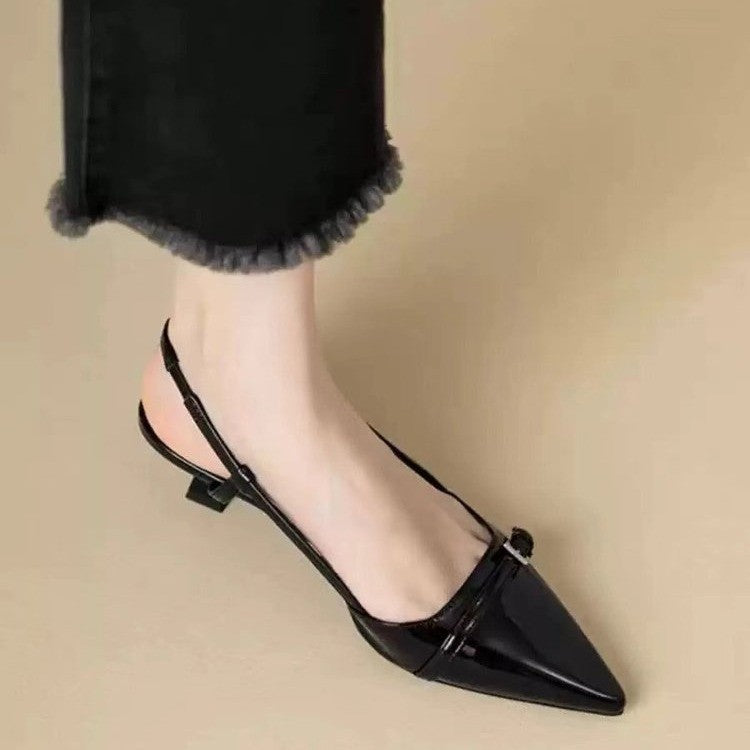 Damen Elegante Slingback-Ballerinas mit spitzem Zehenbereich und verstellbarem Riemen R&B