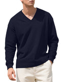 Herren nan strukturierter V-Ausschnitt Strickpullover mit Kabel- und Wabenmuster R&B