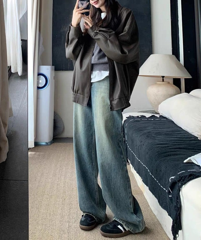 Damen Weite Jeansjacke im lässigen Oversized-Schnitt mit modischem Detail R&B