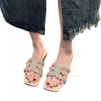 Damen Modische Riemchen-Sandalen mit funkelndem Strass-Detail und elegantem Design R&B