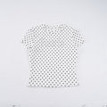 Damen Trendiges Kurzarm-Top mit Pünktchenmuster und glitzerndem Schriftzug R&B