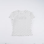 Damen Trendiges Kurzarm-Top mit Pünktchenmuster und glitzerndem Schriftzug R&B