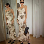 Damen Elegantes Maxikleid mit floralem Dekor und Raffungen R&B