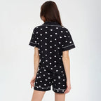 Damen Pyjama-Set mit Herzmotiv und bequemen Shorts R&B