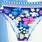 Damen Bikini-Set mit floralem Oberteil und eleganter Wickeljacke R&B