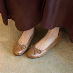 Damen Ballerinas aus hochwertigem Leder mit zierlichem Schleifenakzent R&B