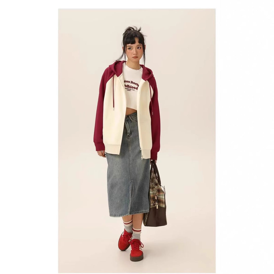 Damen Kapuzenjacke mit Farbblockdesign R&B