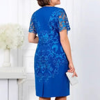 Damen Elegantes Kleid mit floraler Spitze R&B