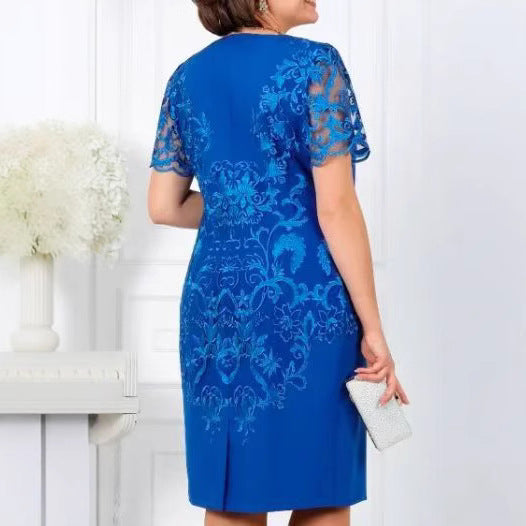 Damen Elegantes Kleid mit floraler Spitze R&B