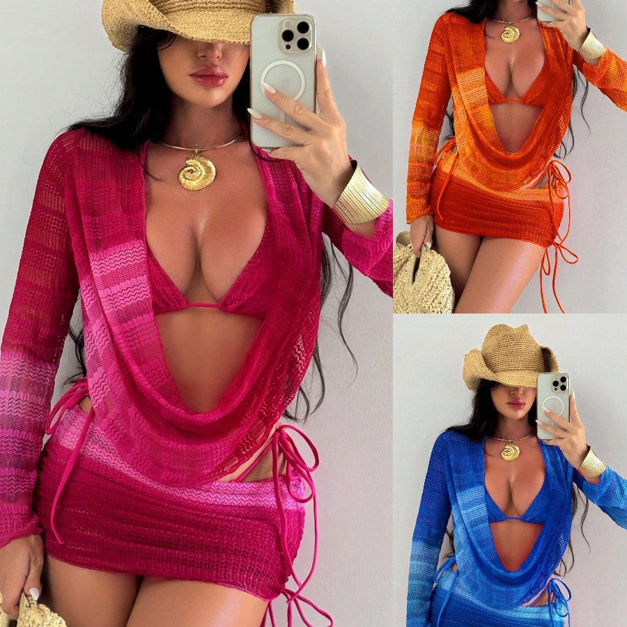 Damen Strandkleid mit modernem Schnitt und verstellbaren Raffung R&B