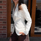 Damen Eleganter Taillierter Blazer mit Knotenverschluss R&B