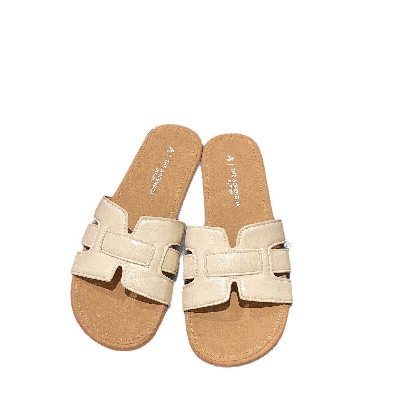 Damen Elegante Slide-Sandalen mit funkelndem Metallverschluss EB